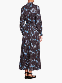 Fiorella Sateen Maxi Shirtdress | Black Blue