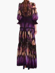 Abstract Viscose Maxi Dress | Purple Multi