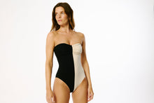 Paros Strapless Underwire One Piece Suit | Black/Cream