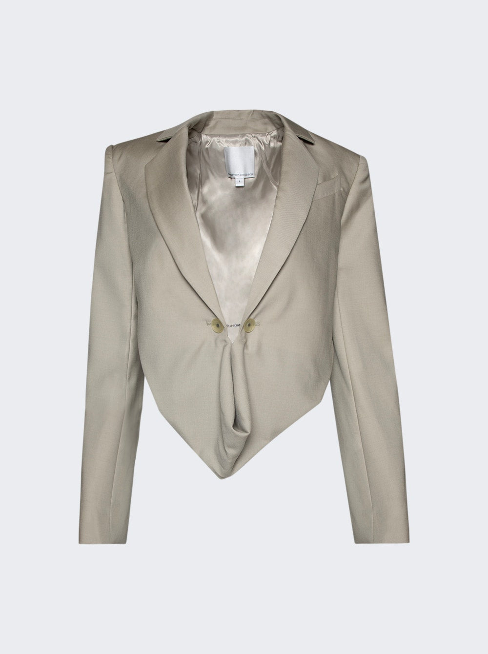 Women | Christopher Esber | Talus Scoop Front Crop Blazer Taupe | Beige