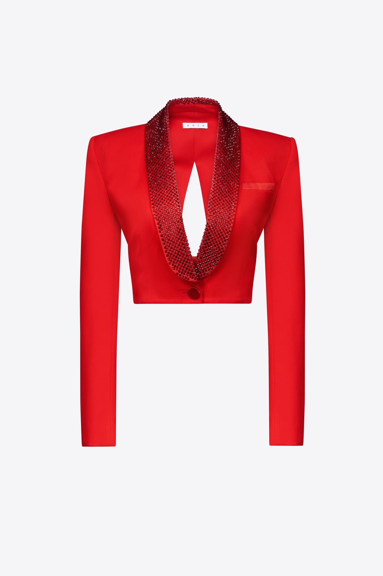 Crystal Embellished Cropped Blazer | Scarlet