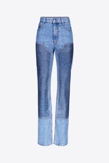 Crystal Embellished Straight Leg Jean | Medium Indigo