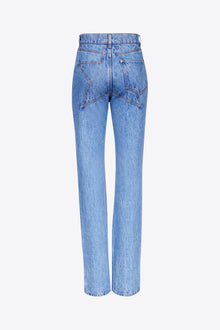 Crystal Embellished Straight Leg Jean | Medium Indigo
