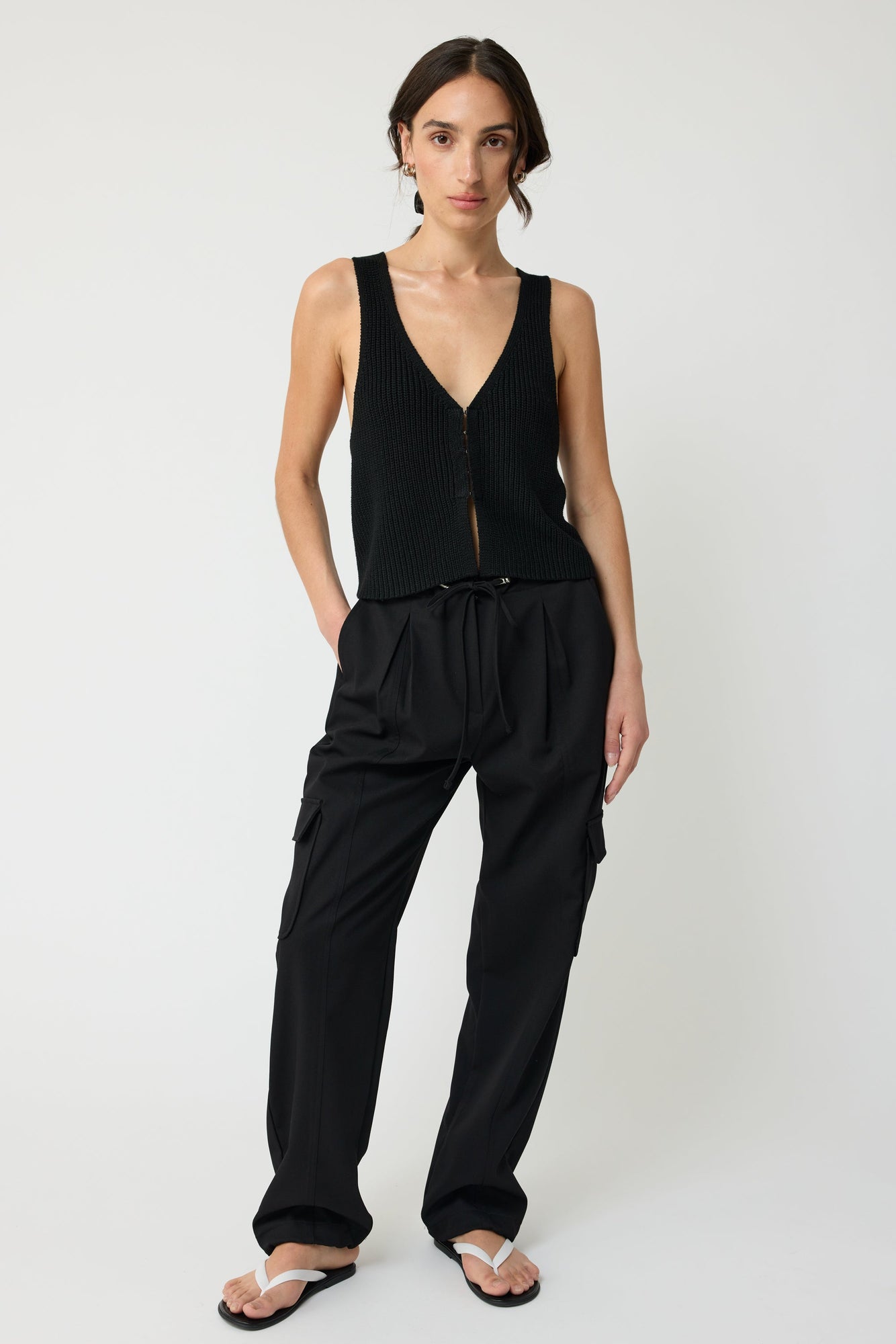 Knit V Neck Vest - Almina Concept 