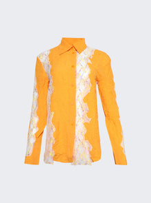 Women | Christopher Esber | Crimped Lace Shirt | Orange