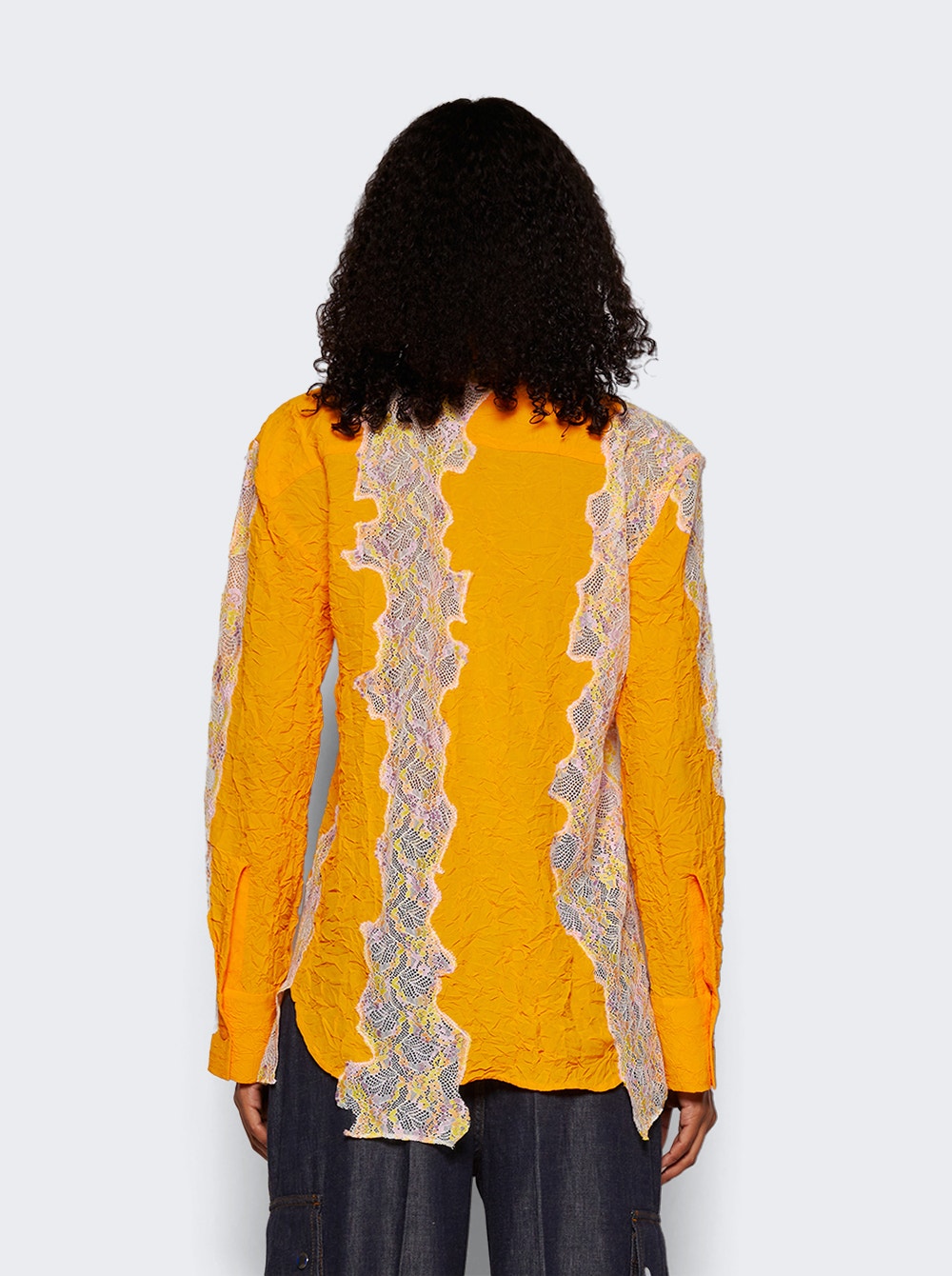 Women | Christopher Esber | Crimped Lace Shirt | Orange