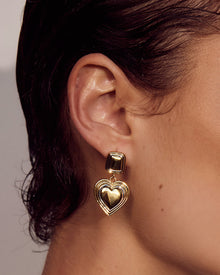 Two-Tone Heart Earrings | Silver/Gold