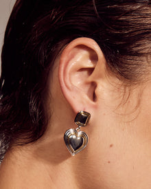 Two-Tone Heart Earrings | Silver/Gold