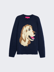 The Elder Statesman | Retriever Raglan Sweater | Navy