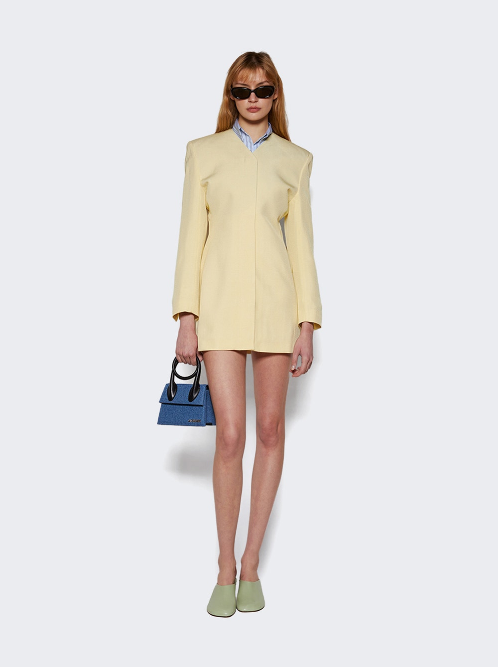 Women | Jacquemus | La Robe Cubo Mini Dress | Pale Yellow
