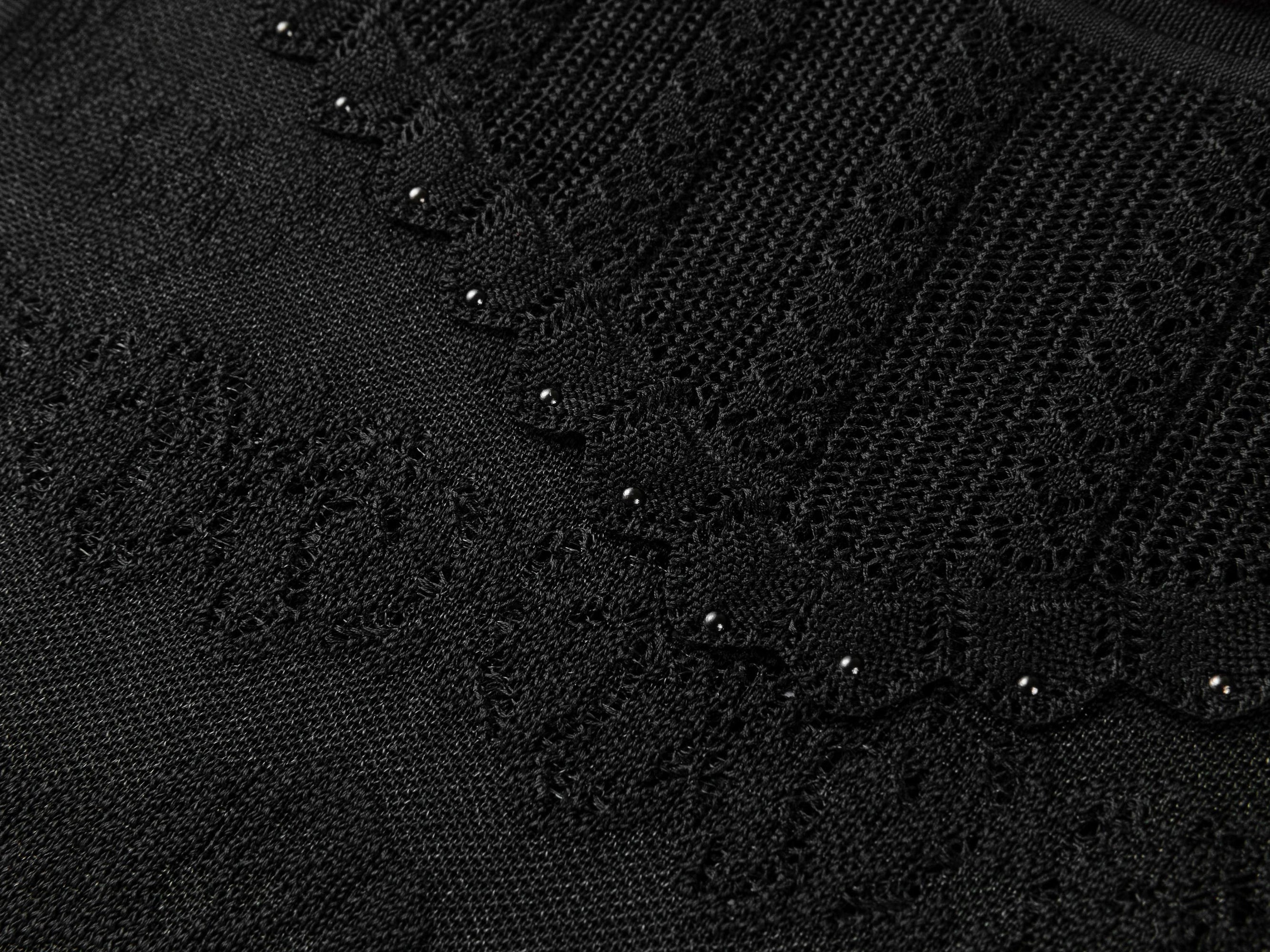 Acetate Sleeveless Round Neck Vest | Black