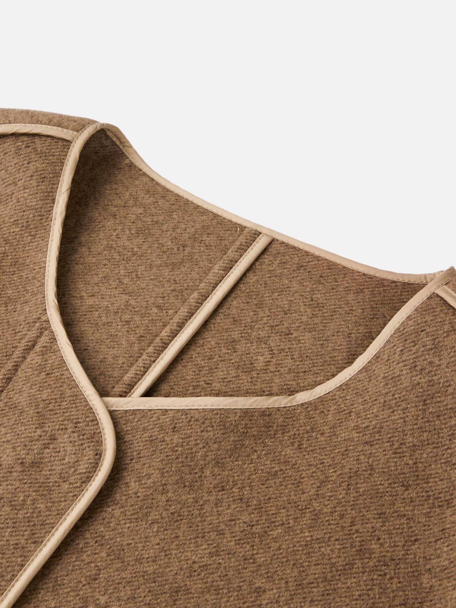 Wool Mid-Length Coat Jacket | Camel