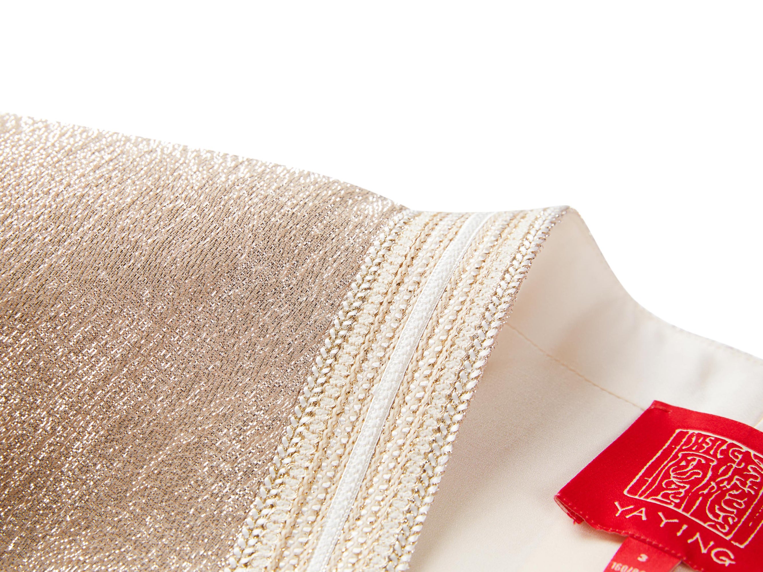 Champagne Metallic Open-Front Jacket | Golden
