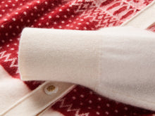 Cashmere Jacquard Cardigan | Red