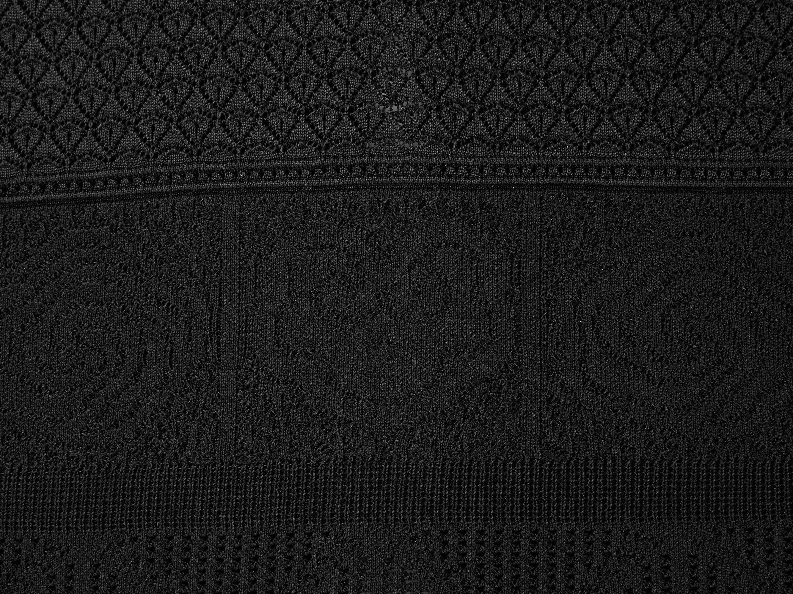 Jacquard Round Neck Cardigan | Black