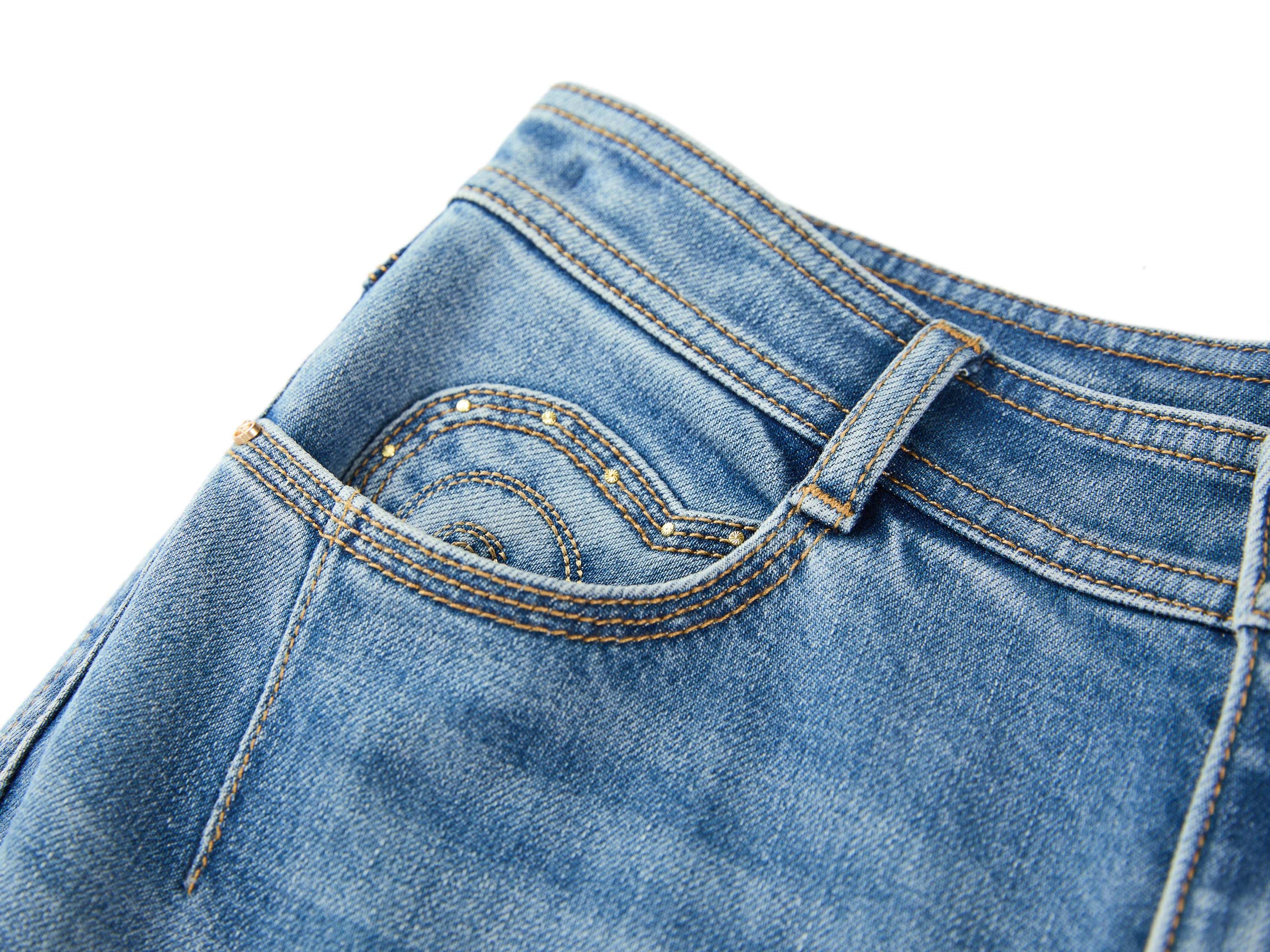 Cleanfit Mulberry Silk Cotton High-Waist Jeans | Navy