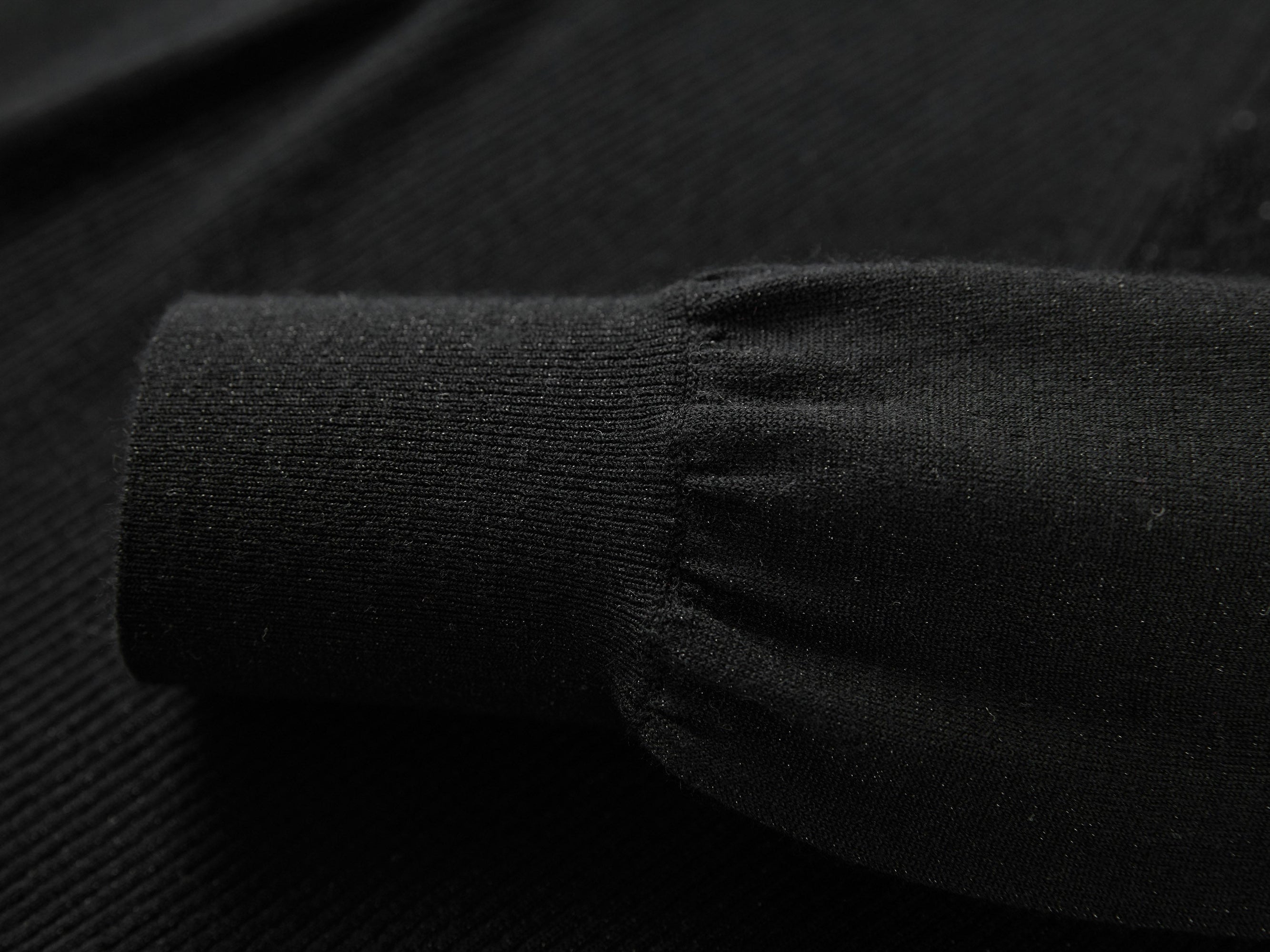 Wool Slim-Fit Knit Top | Black