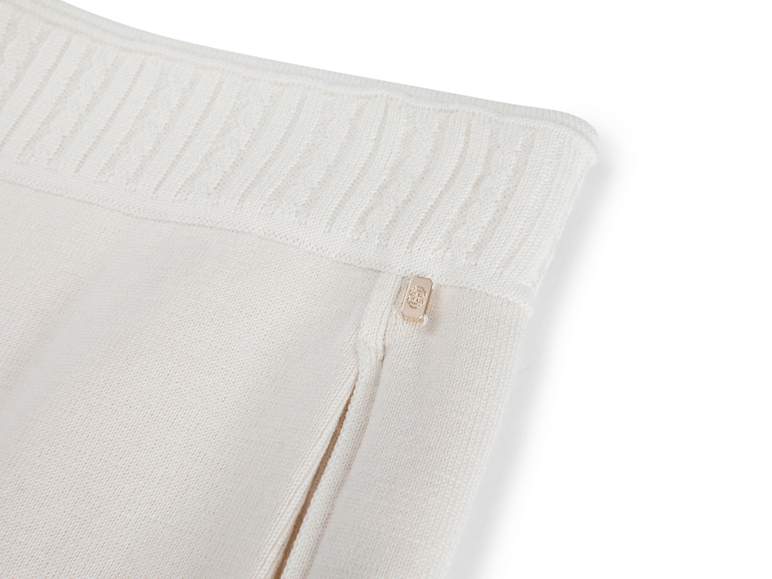 Wool Cashmere Straight-Leg Pants | Beige