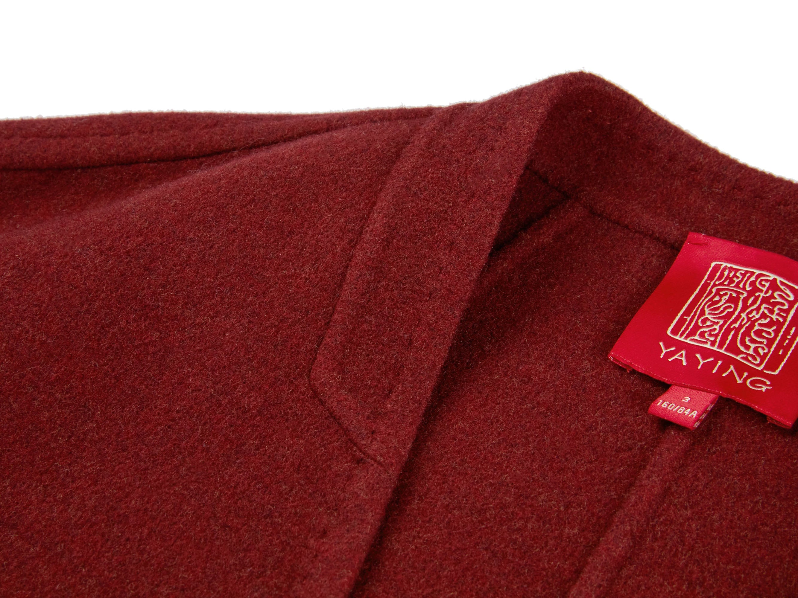 Wool-Blend Long Cardigan | Deep Red