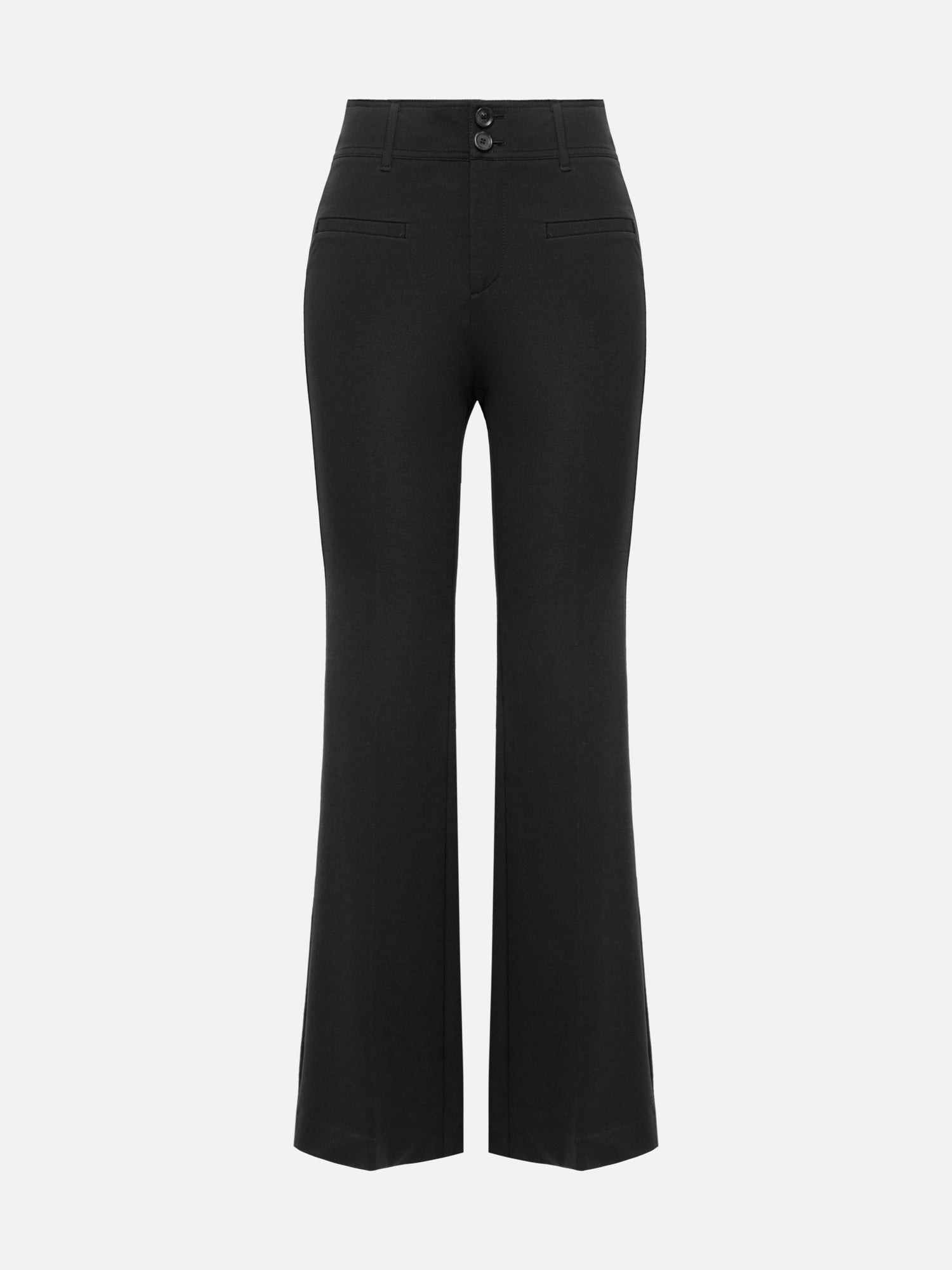 Straight Leg High-Waisted Flared Pant | Black