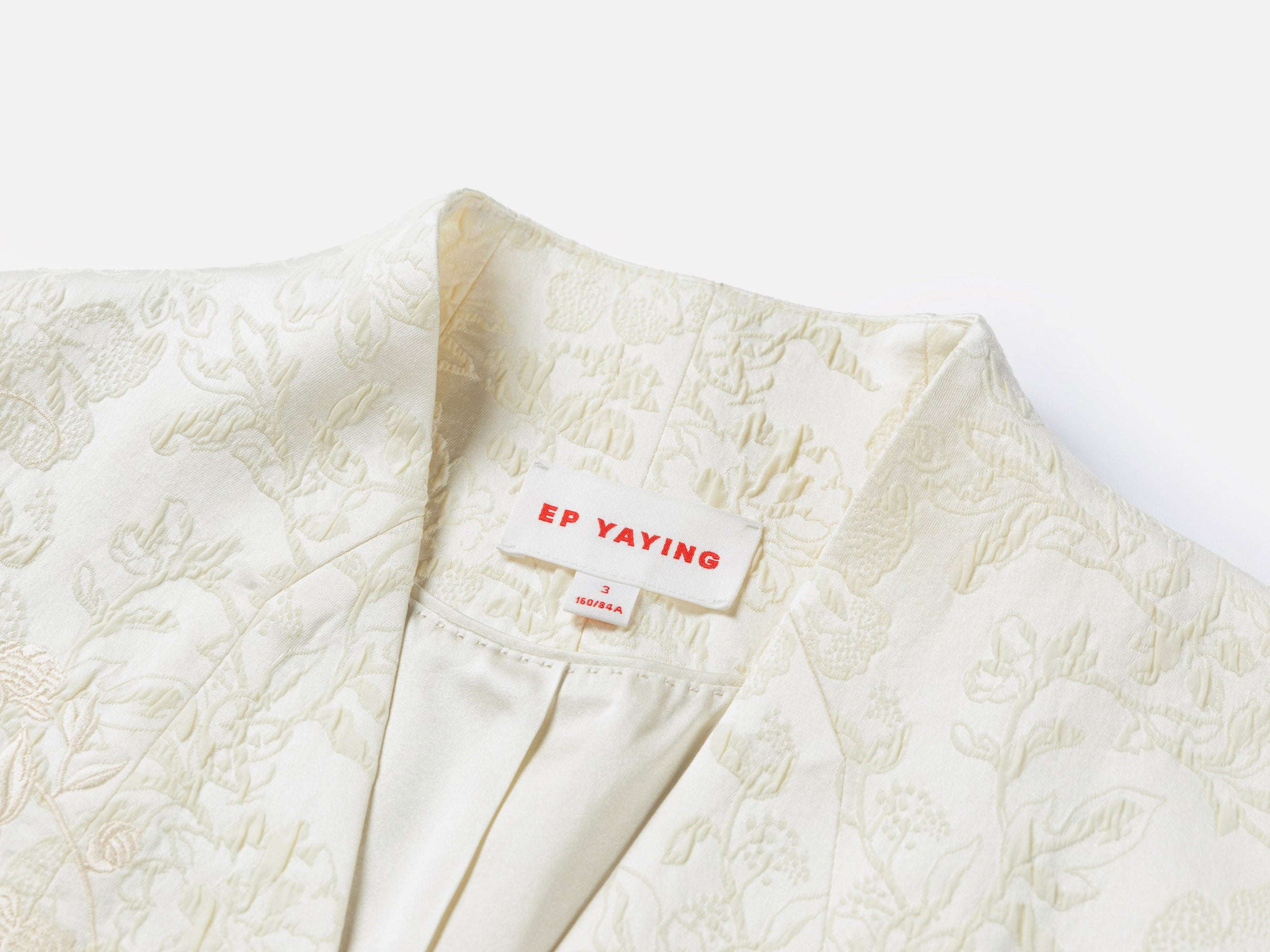 Mulberry Silk Wool Jacquard Blazer Coat | Beige