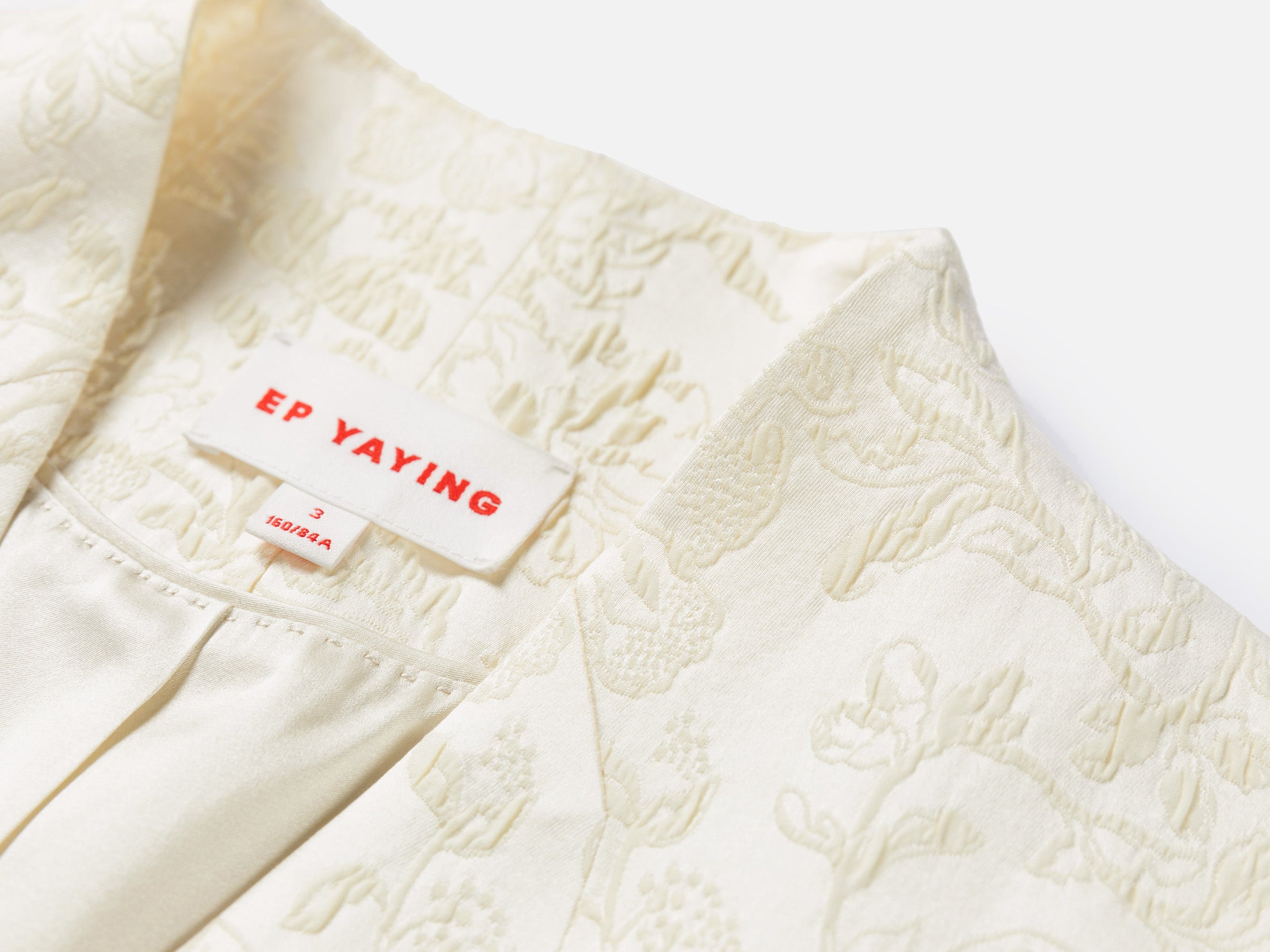 Mulberry Silk Wool Jacquard Blazer Coat | Beige