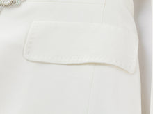 Silk Waist-Defining Blazer Coat | White