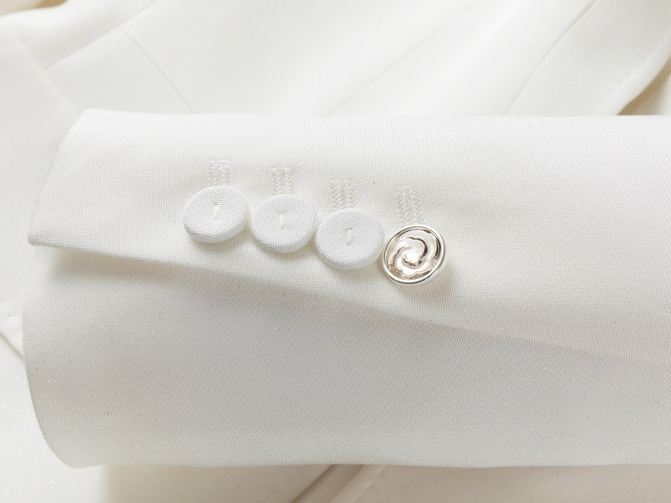 Silk Waist-Defining Blazer Coat | White
