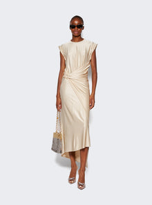 Women | Rabanne | DrapÁ Pression Dress With Signature Piercing Nude | White