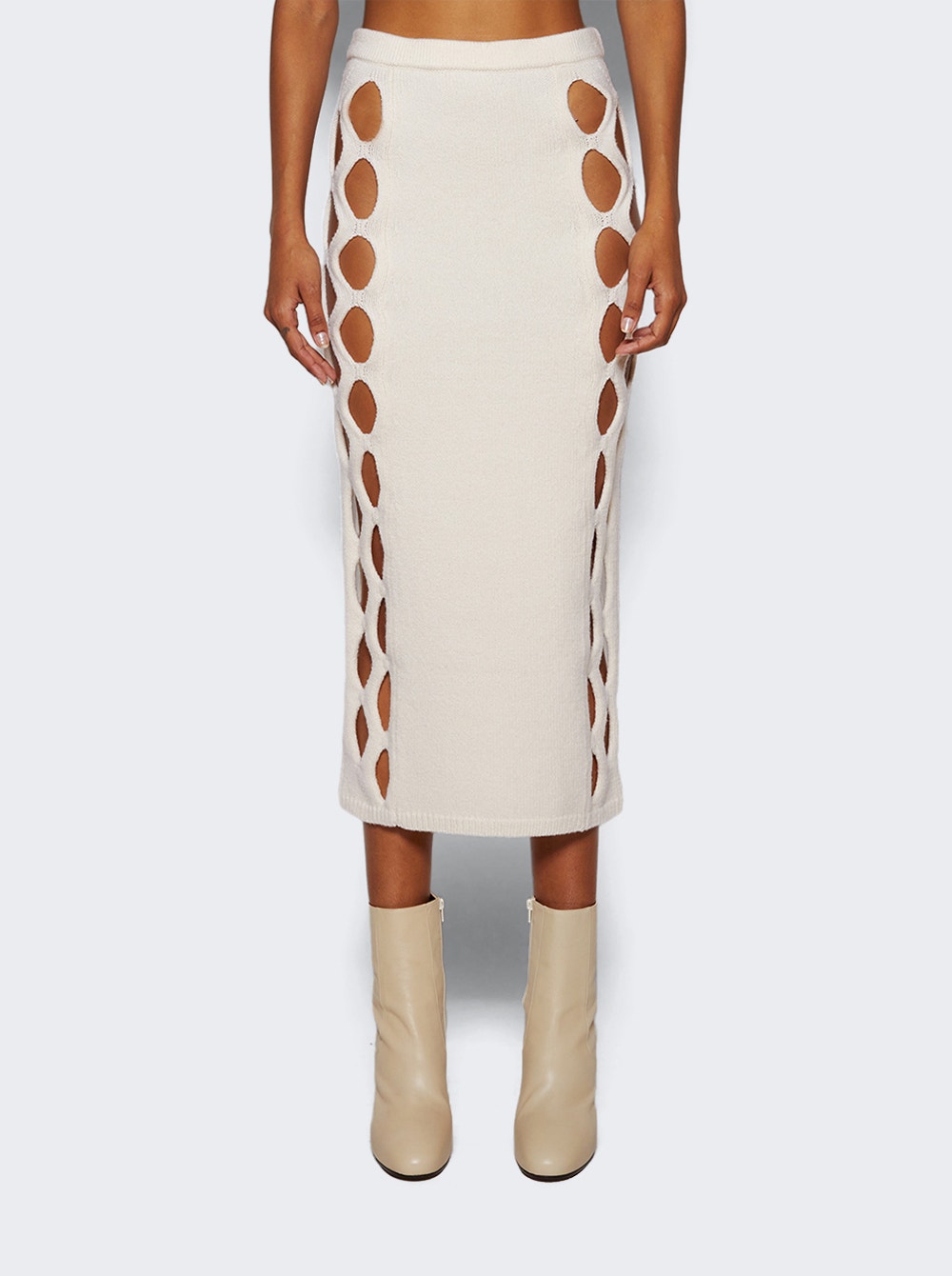 Diotima | Steer Cut-out Skirt | Ivory