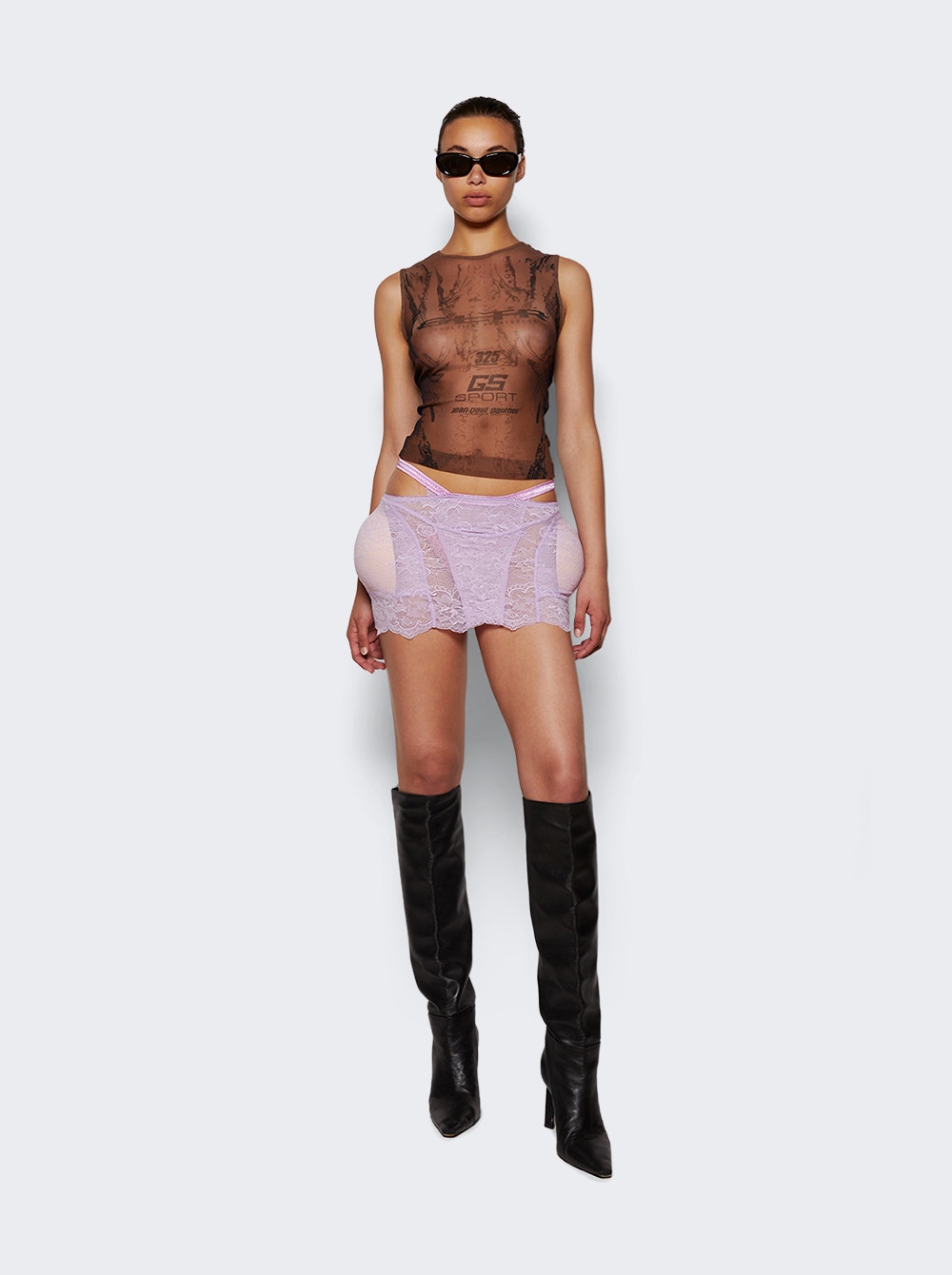 Women | Jean Paul Gaultier X Shayne Oliver | Lace Mini Skirt | Lilac