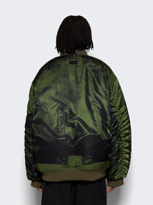 Women | Jean Paul Gaultier | Nylon Trompe L'oeil Bomber Jacket | Khaki Green