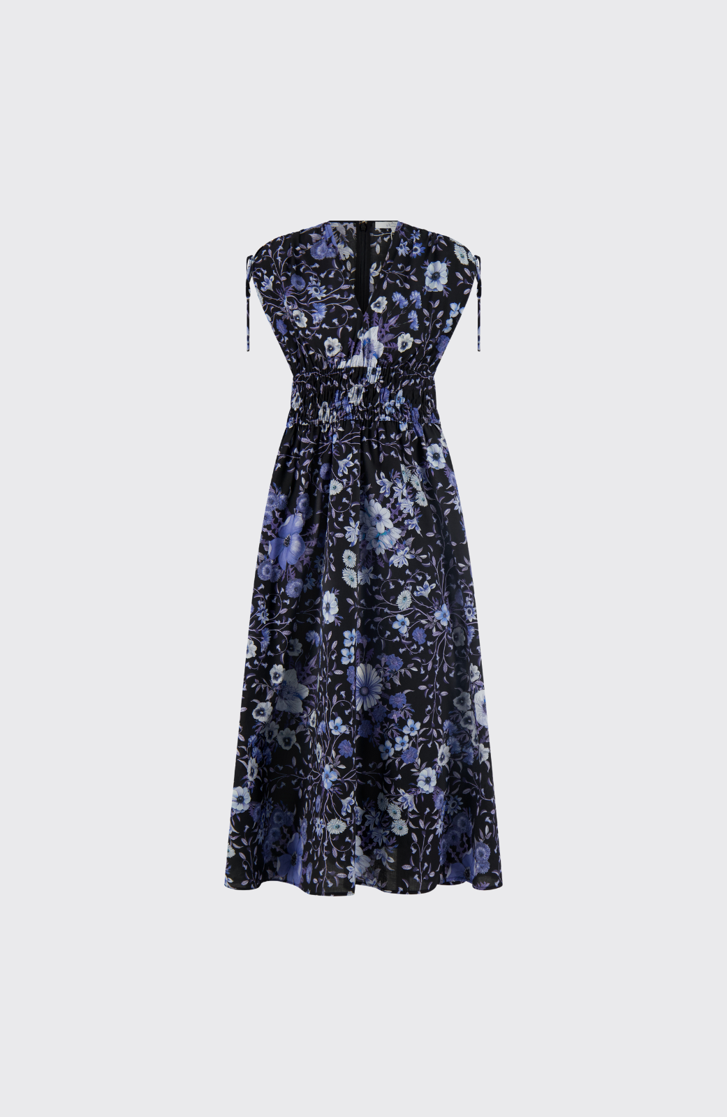 Wildflower Voile Midi Dress | Black Multi