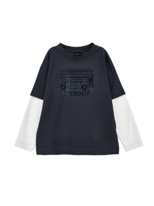 Boys | Double Sleeve T-Shirt | Medium Grey/Cream