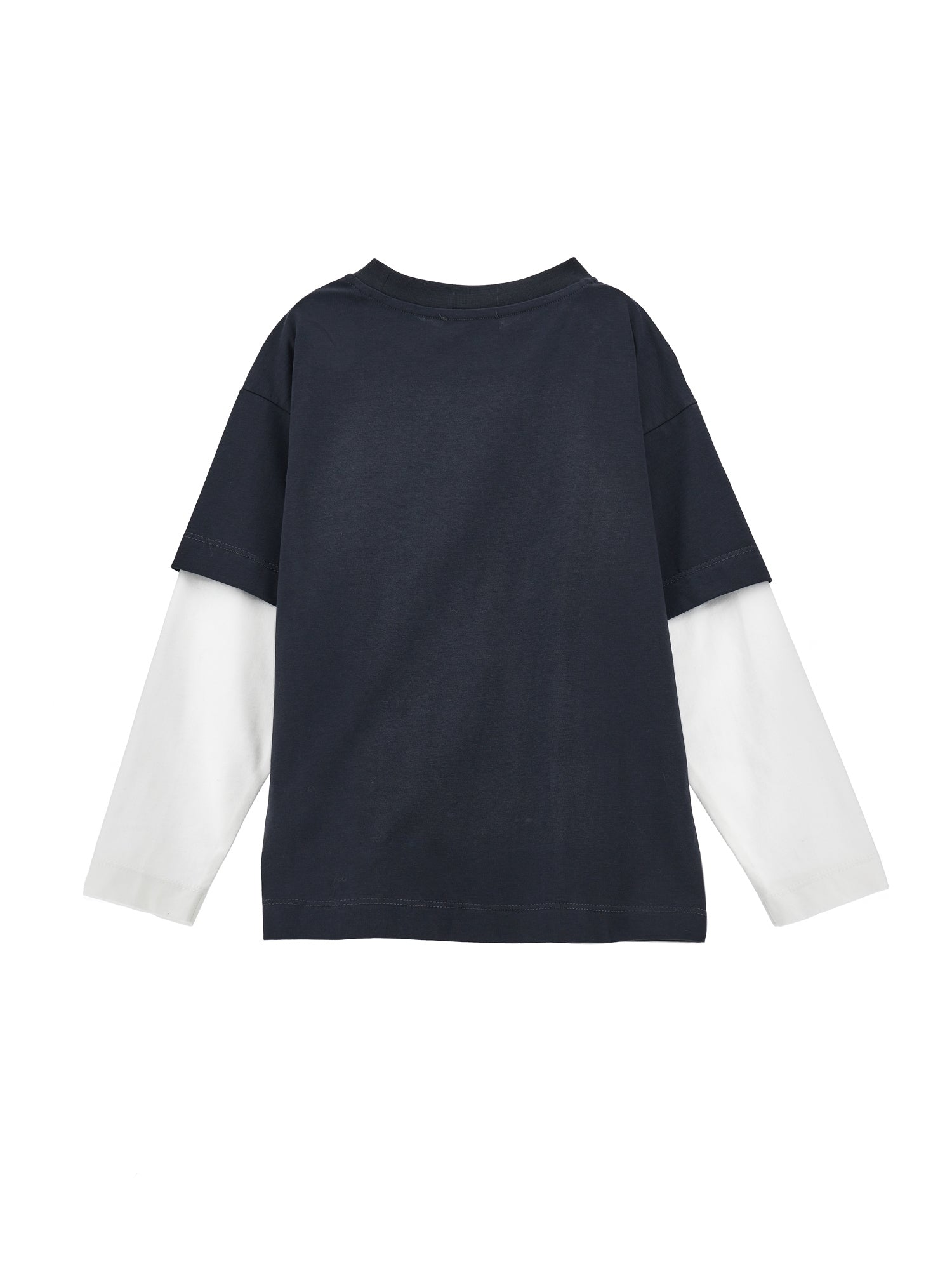 Boys | Double Sleeve T-Shirt | Medium Grey/Cream