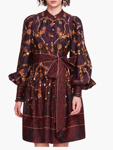 Printed Poplin Mini Dress | Black Multi