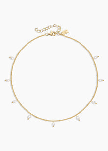 Pearl Drop Necklace | White Pearls | 14K Gold Plated