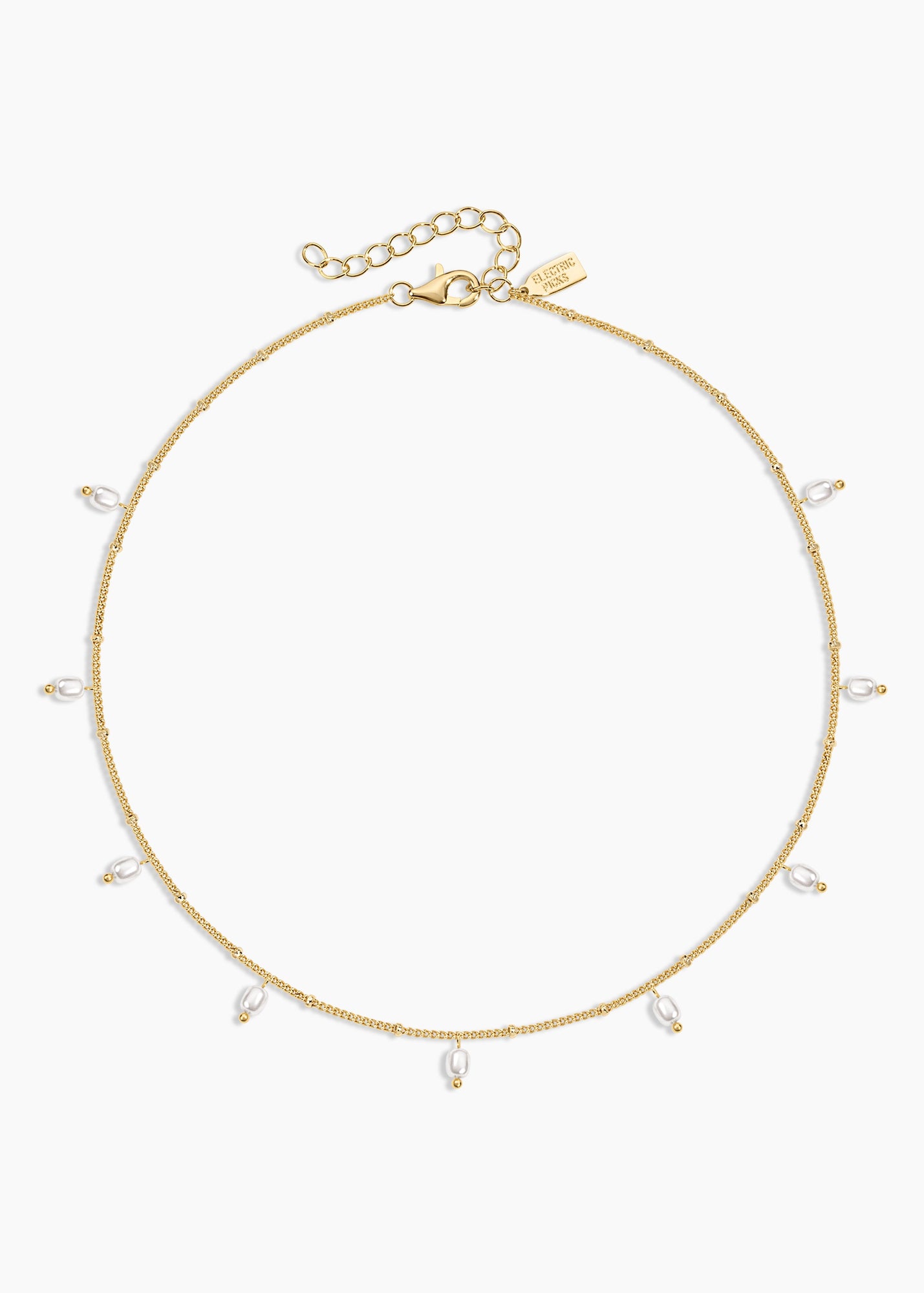 Pearl Drop Necklace | White Pearls | 14K Gold Plated