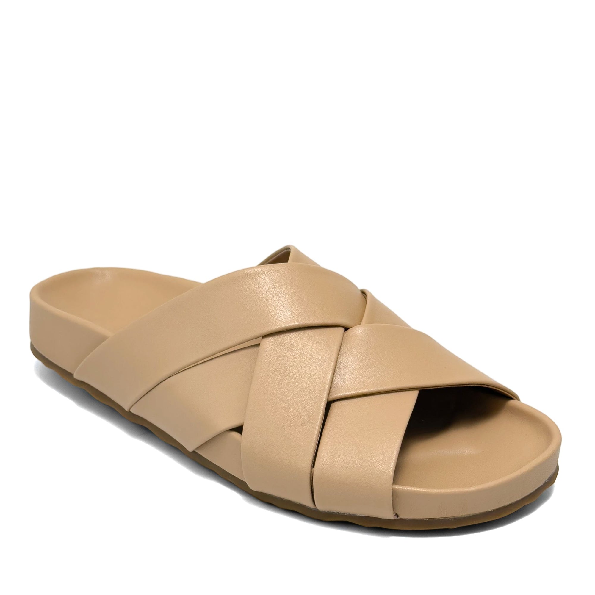 Lecco Sandal Footbed | Beige Bisque Faux Nappa