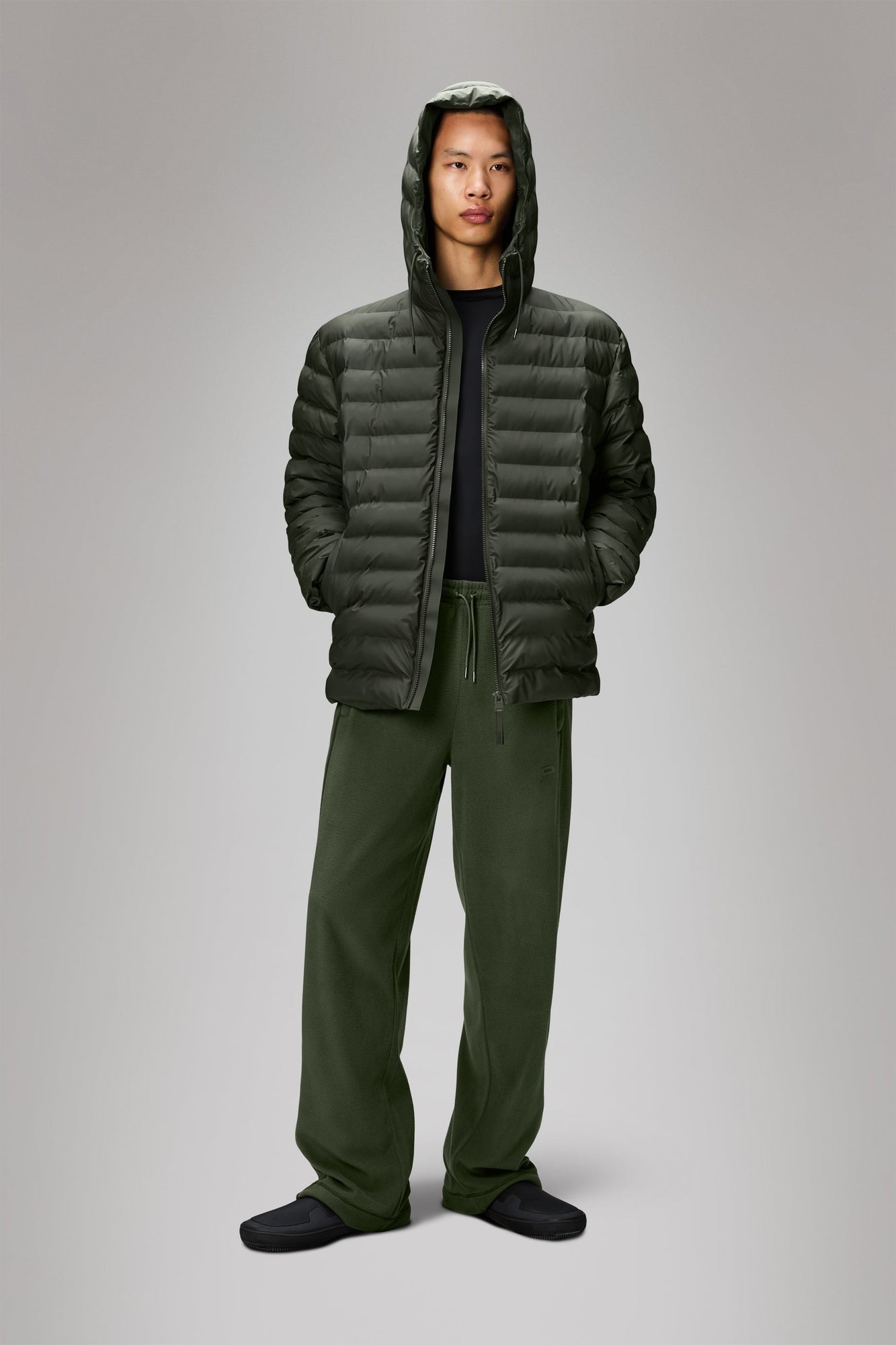 Rains Lohja Puffer Jacket Green Jacket