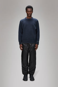 RAINS Sowa Knit Crew Neck Navy/Black Long Sleeve