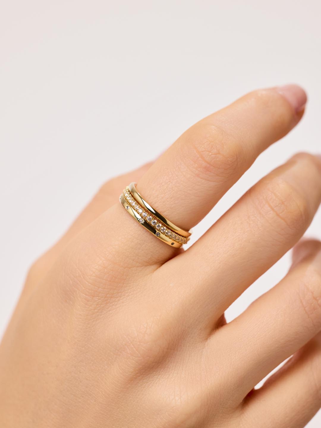 14K Gold Plated Cubic Zirconia Statement Paired Sets Rings For Women Ana Luisa Camden