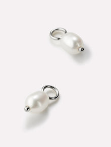 Rhodium Plated Freshwater Pearls Silver Earring Charms For Women Ana Luisa Pearl Charms Silver