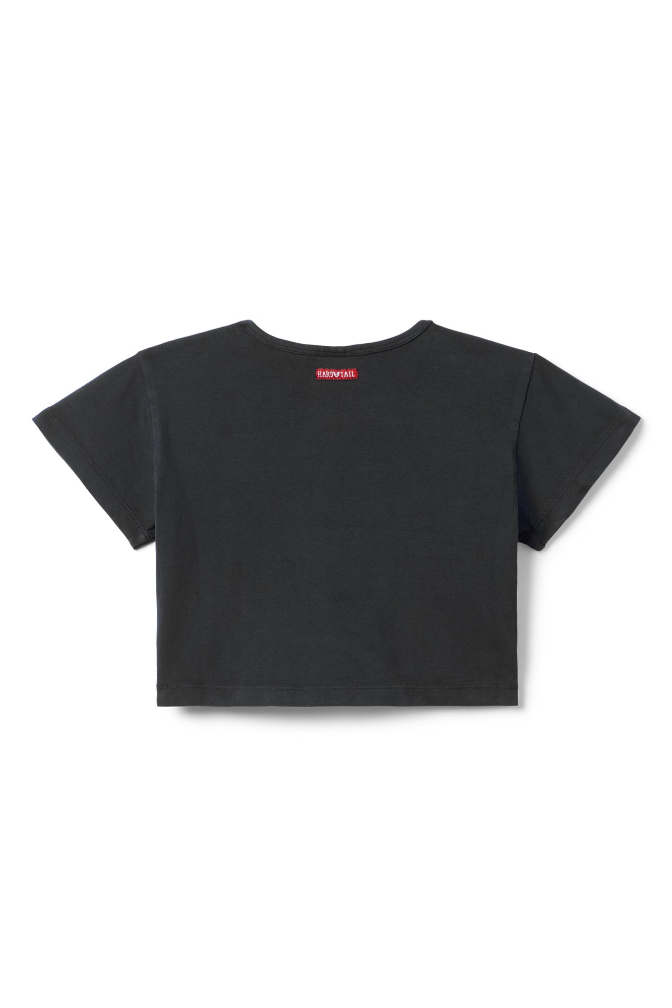 Women | Vintage Side Stripe Crop Workout Tee | Black