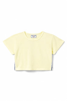 Women | Vintage Side Stripe Crop Workout Tee | Sunwash