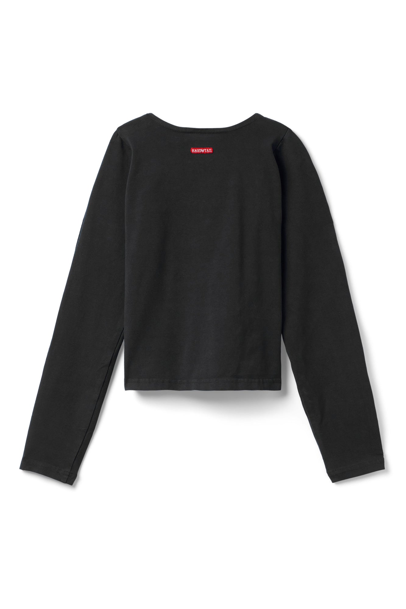 Women | Vintage Side Stripe Long Sleeve Scoop Neck Workout Tee | Black