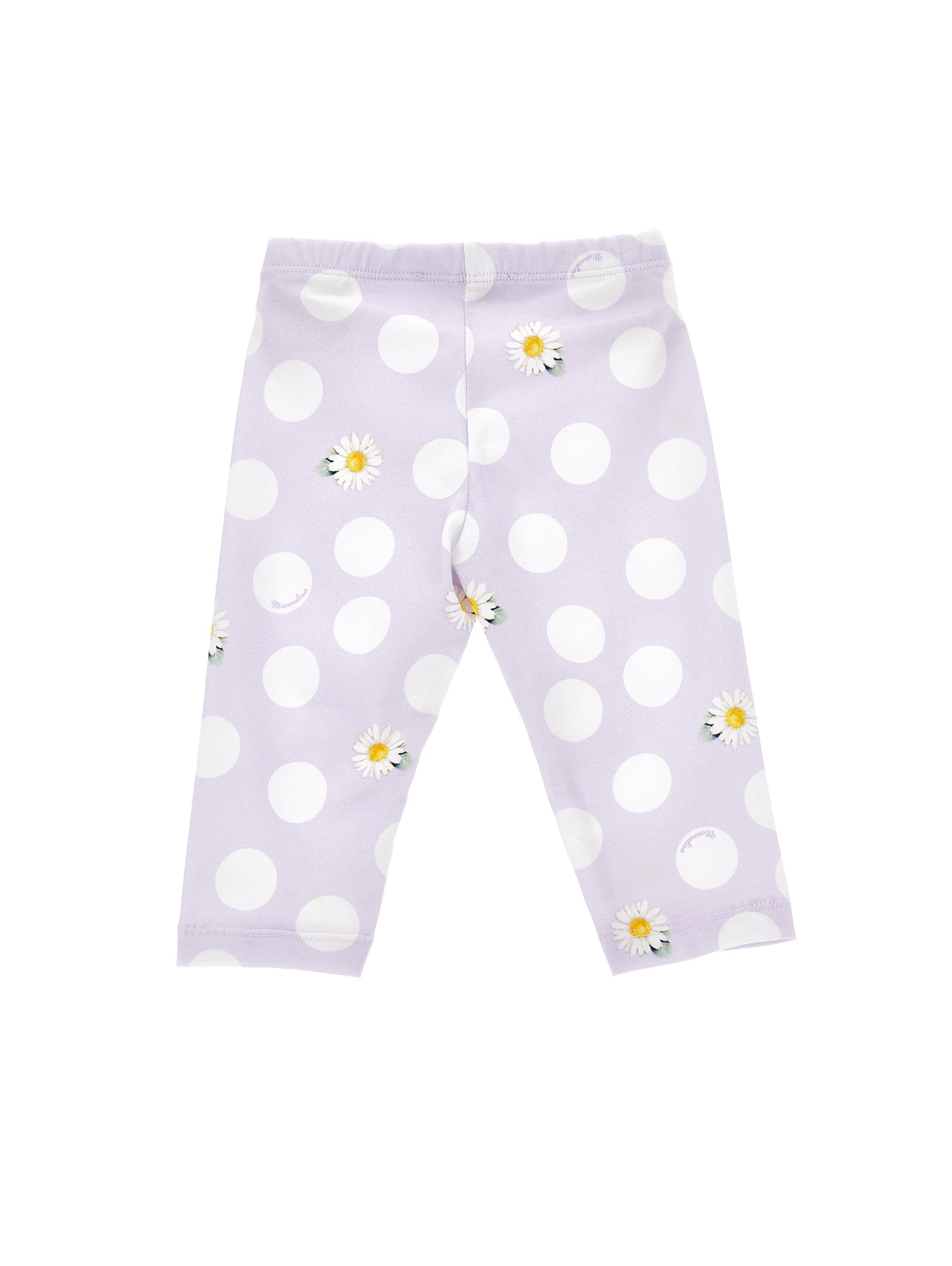Girls | Daisy And Polka Dot Jersey Leggings | Wisteria