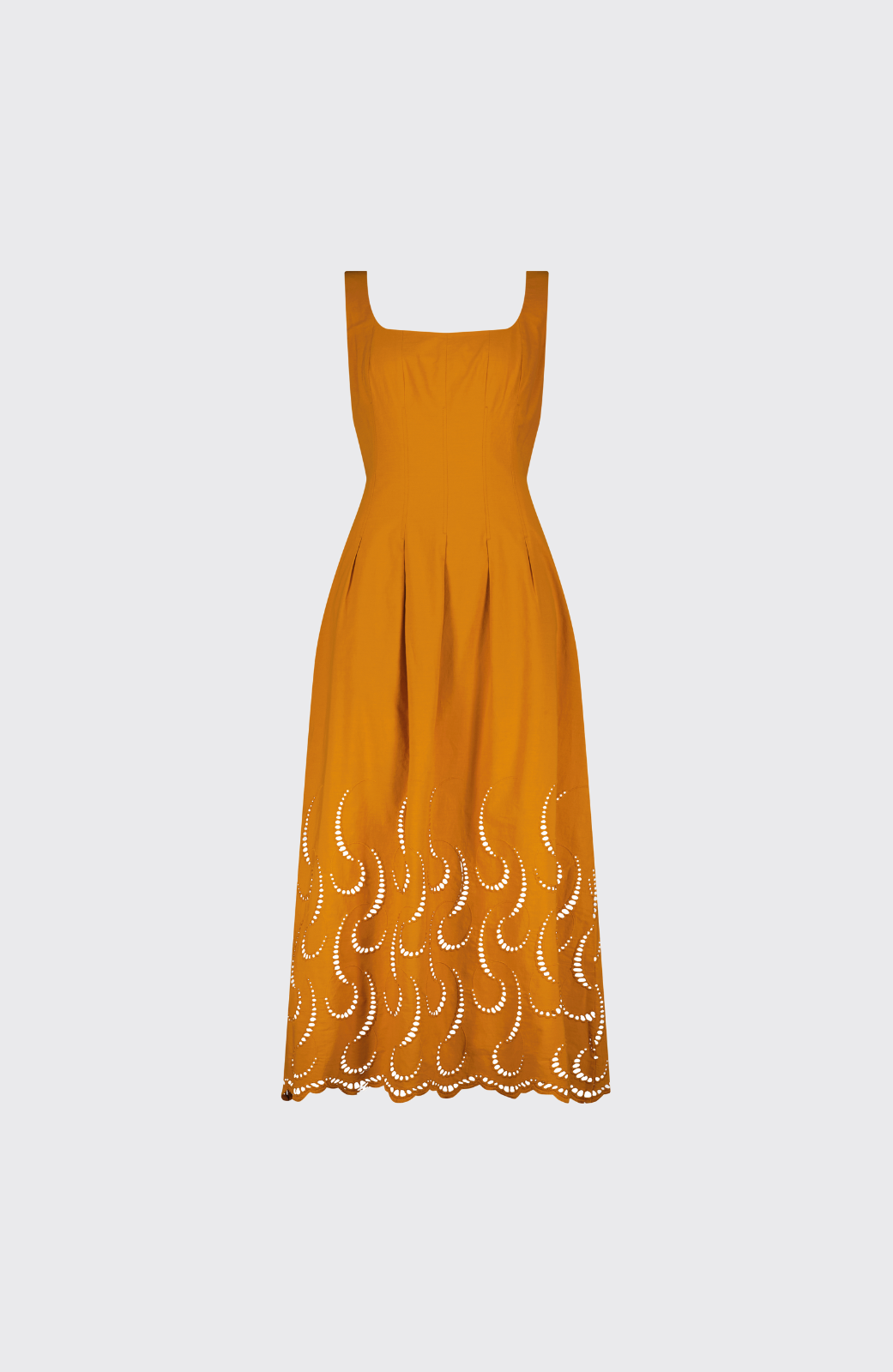 Wave Eyelet Midi Dress | Ochre