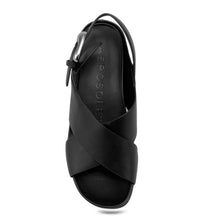 Chrystie Sandal Block Heel | Black Faux Calf