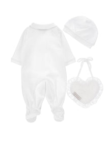 Girls | 3-Piece Set With Bows And Sangallo | White